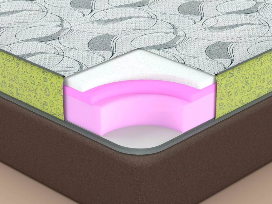 Different layers of the Sleepwell GenX 2.0 mattress.